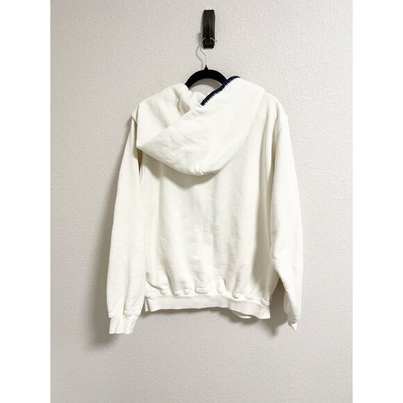 Madhappy Mens Classics Zip Up Hoodie In Cotton Fleece Relaxed Fit Neutral Large - Picture 6 of 10